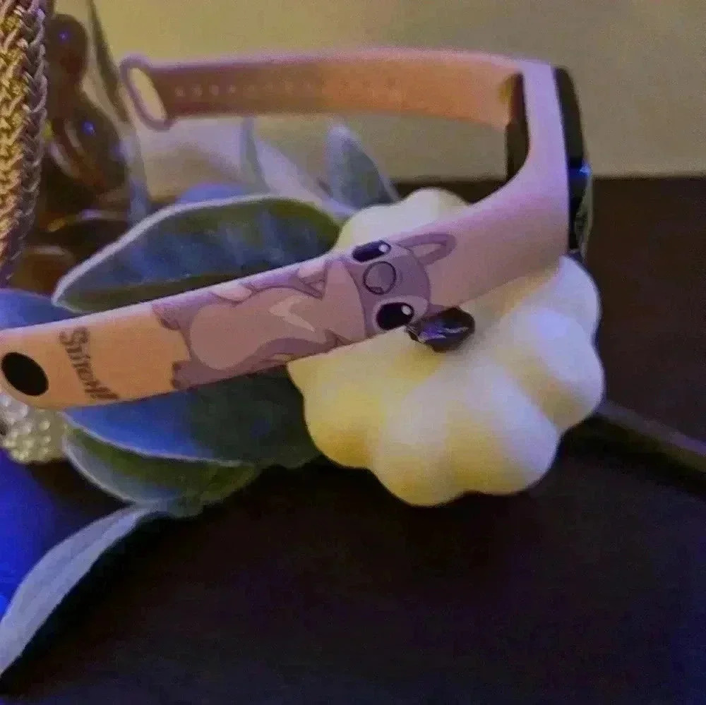 Pink Disney stitch digital watch, lead luminous touchscreen, waterproof flexible